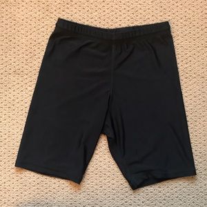 High waisted compression shorts - black